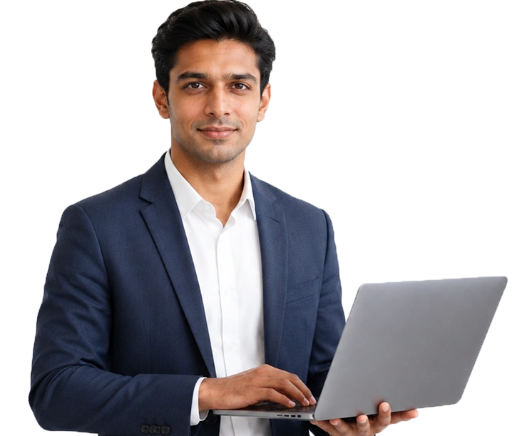 Student with laptop